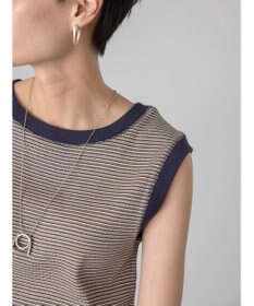 AMERICAN HOLIC ミジンボーダーノースリーブカットプルオーバー