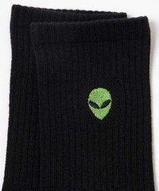 WEGO ワンポイント刺繍クルーソックス