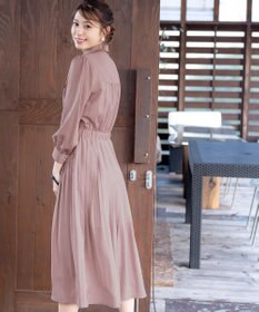 Tiaclasse 【洗える】ヴィンテージサテンシャツワンピース