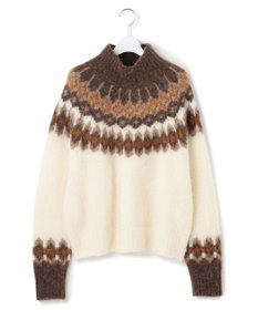 23区 L シャギージャガード タートルネック ニット