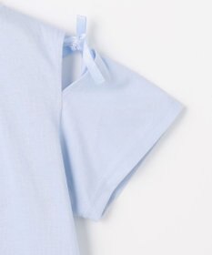 ANY KIDS 【洗濯機可能】肩あき ロゴ刺繍Tシャツ