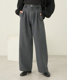 earth music&ecology ダブルタックワイドデニムパンツ