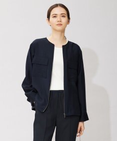 ICB リヨセルナイロンワッシャー ノーカラーブルゾン