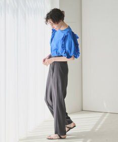 #Newans 【撥水・吸水速乾】コンビネーションフリルスリーブカットソー