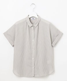 J.PRESS LADIES S 【洗える・接触冷感】ドビー強撚ストライプ シャツ ブラウス