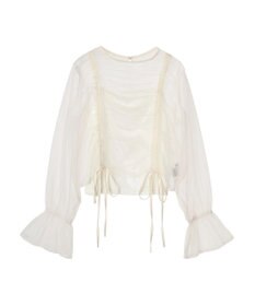 Green Parks ・ＥＬＥＮＣＡＲＥ　ＤＵＥ　チュールギャザーブラウス