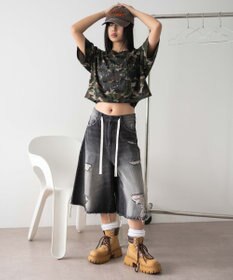 WEGO グラフィックオフショルショートT