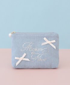Maison de FLEUR ラインストーンデニムポーチ