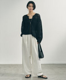 UNFILO クロシェレースニット ZIPカーディガン