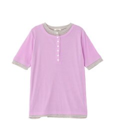 earth music&ecology シアーレイヤード風5分袖プルオーバー