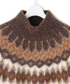 23区 L シャギージャガード タートルネック ニット