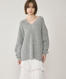 GRACE CONTINENTAL ラメ畦ニットトップ