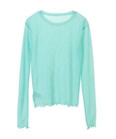 earth music&ecology シアーリブロゴ刺繍プルオーバー