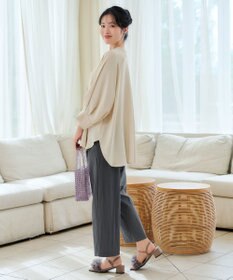 Tiaclasse 麻ライクVネックブラウス
