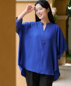 Tiaclasse 麻ライクVネックブラウス