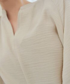 Tiaclasse 麻ライクVネックブラウス