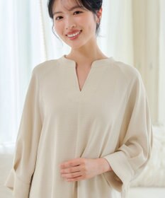 Tiaclasse 麻ライクVネックブラウス