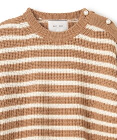 BEIGE， PONT NEUF/ ボーダーニットトップス