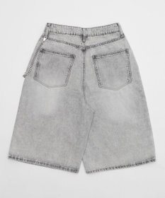 WEGO 【ユニセックス着用ITEM】チェーン付きスーパーバギーデニムショーツ