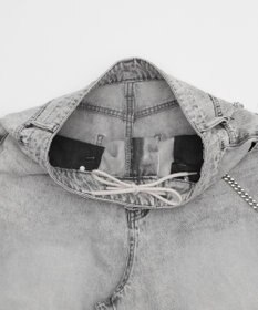 WEGO 【ユニセックス着用ITEM】チェーン付きスーパーバギーデニムショーツ