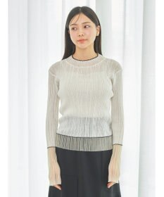 earth music&ecology シアー配色リブプルオーバー