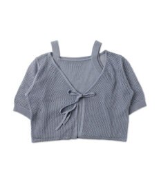 WEGO 【２点セット】半袖メッシュアンサンブルカーデ