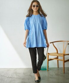 組曲 コットンローン ボリュームスリーブブラウス