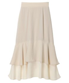 earth music&ecology バイカラーラッフルヘムスカート