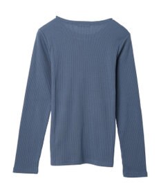 earth music&ecology チェーンリブクルーネックプルオーバー