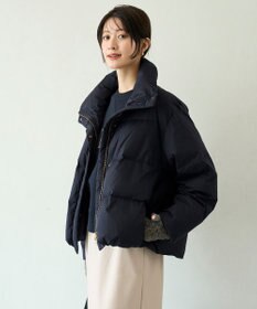 UNFILO 【VERY掲載 / 自宅で洗濯OK / 軽量で暖かい】TAIONコラボ ショートダウン ネイビー