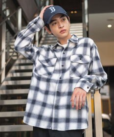 WEGO 【2025年秋冬新作/SMLサイズ展開/ユニセックス着用ITEM】オンブレチェックネルシャツ（LS）
