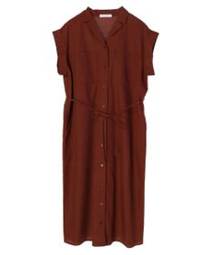 Green Parks 綿麻混開襟ワンピース