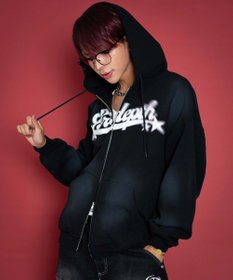 WEGO 【ユニセックス着用ITEM/MLサイズ展開】グラフィックZIPパーカー