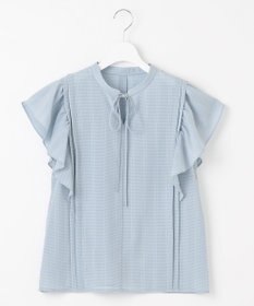 Feroux 【洗える】シャドーチェック ブラウス