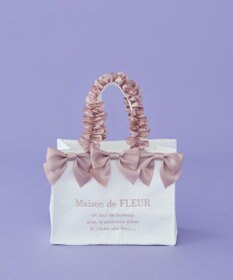Maison de FLEUR ジャカードリボンフリルスクエアトートSバッグ