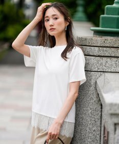 ANY SIS L 裾レース半袖Ｔシャツ
