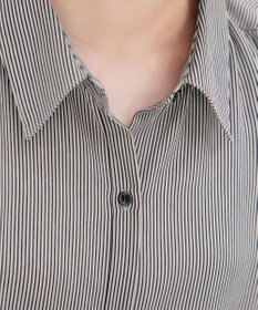 Tiaclasse L 【洗える】フレンチスリーブシャツチュニックブラウス