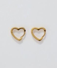 Phoebe 【金属アレルギー対応】ハートフープワンタッチピアス　ゴールド/サージカルステンレス