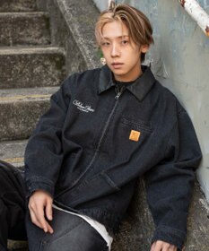 WEGO 【ユニセックス着用ITEM/MLサイズ展開】ワーカーズZIPデニムジャケット