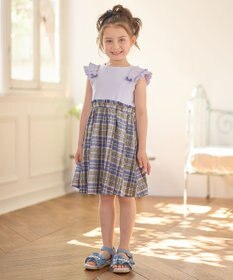 ANY KIDS ドッキング チェック柄 ワンピース