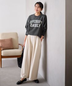 ANY 【ウエストゴム】２タックジョーゼットワイドパンツ