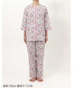 WACOAL ワコール_リラックス＆スリープ パジャマ 7分袖 長袖 長ズボン 綿100%(本体) ミントン レディース NDT255 /ワコール