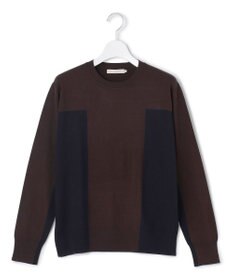 ICB 【洗える】マットヴィスコースポリエステル ブロッキングニット