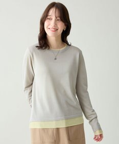 ANY カラーレイヤードニットTシャツ