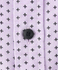 JOSEPH ABBOUD 【ビジネスシーンに最適・サステイナブル】ソアロンンシャンブレープリント 半袖 シャツ