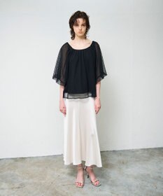 GRACE CONTINENTAL レイヤードチュールトップ