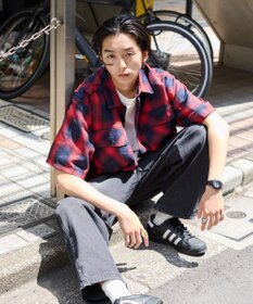 WEGO 【ユニセックス着用ITEM/SMLサイズ展開】オンブレチェックシャツ（SS）