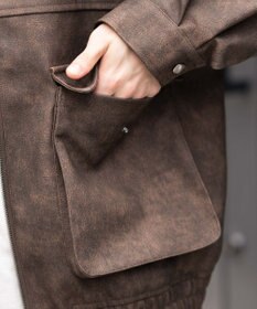 WEGO 【25年秋冬新作/ユニセックス着用ITEM/SMLサイズ展開】PUダブルZIPフライトブルゾン