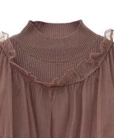 earth music&ecology ＳＥＴ２点リブニットインナー＋チュールプルオーバー