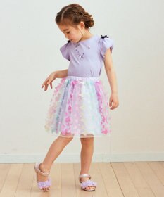 ANY KIDS 刺繍 オン・オフショルダー Tシャツ